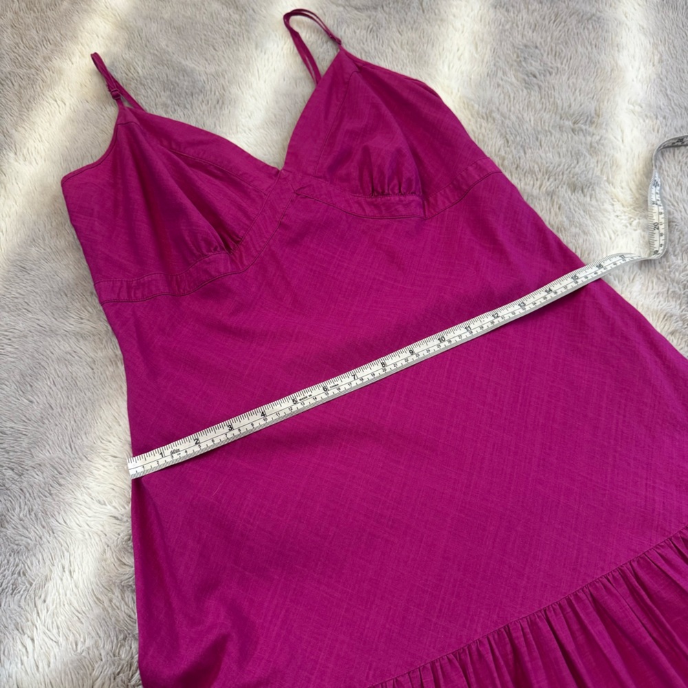 Vintage GAP pink fuschia Tiered Ruffle Eyelet Summer Dress sleeveless size 8 - Picture 11 of 14